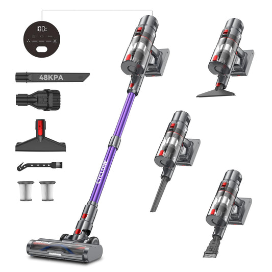 Aujun J10 Akku Staubsauger 48000Pa, 580W, 70 Min Laufzeit, kabellos, superleise, Smart Display, Anti-Tangle-Bürste, für Teppich, Hartböden, Tierhaare